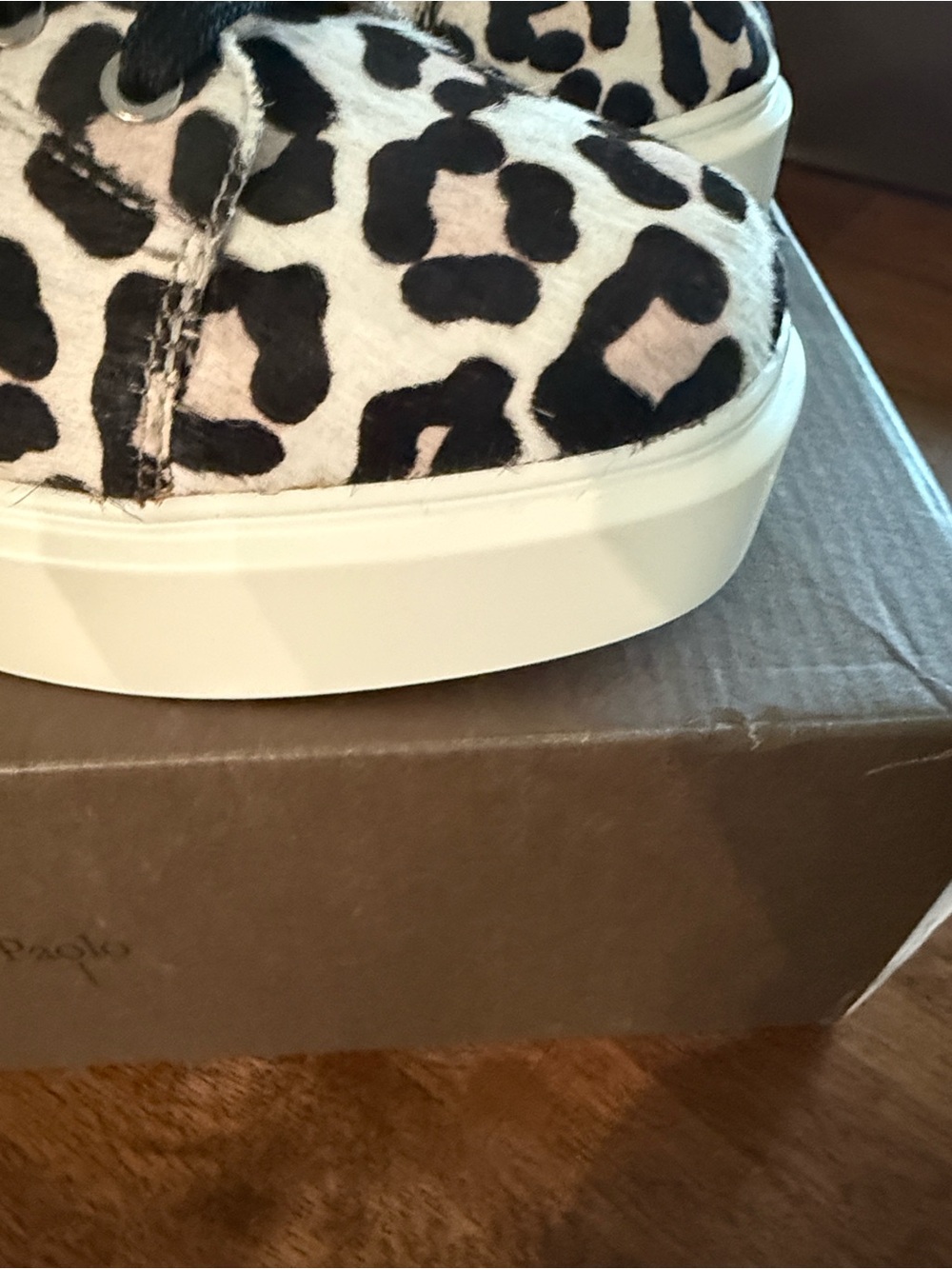 Paolo Black and White Leopard Print Sneakers - Picture 4 of 8